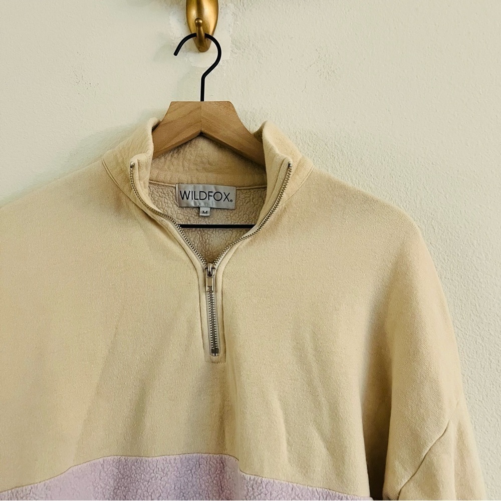 Wildfox Women's Cream/Pink 1/4 Zip Sweater Size Medium - Picture 4 of 6